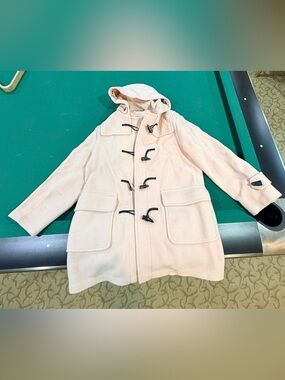 Burberry Pale Pink Hooded Toggle Pea Coat